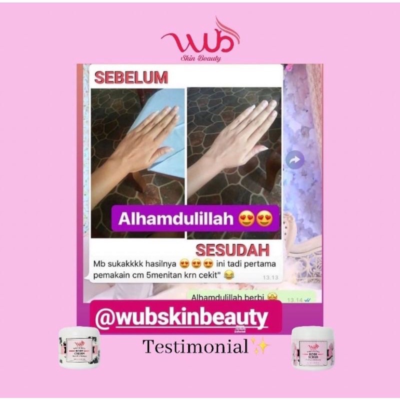 WUB Body Cream Bleaching | WUB Body Scrub Whitening Brightening