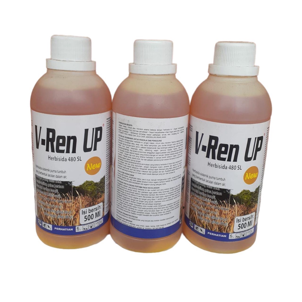 V ren up 500 ml 500 ml Herbisida pembasmi rumput  sistemik  sampai ke akar bahan aktif glifosat 480 g/l Roundup 1