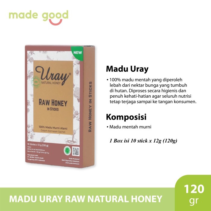 

Madu Uray Natural Honey & Ginger SACHET - 100% Madu Asli - 120 gram