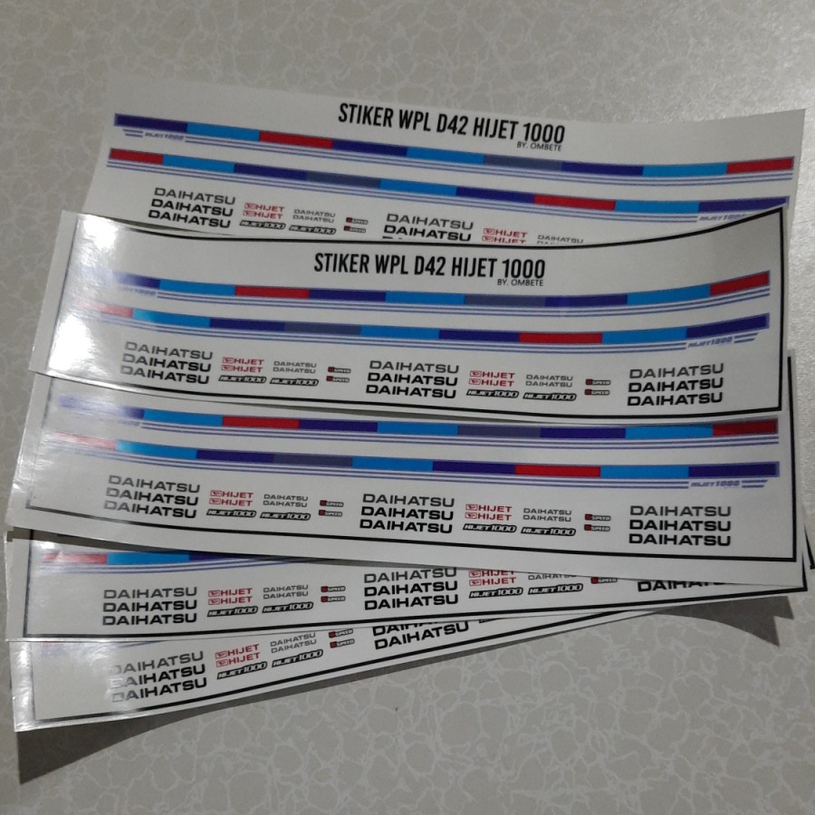 Stiker Wpl D42 Daihatsu Hijet 1000 1/10 Transparan