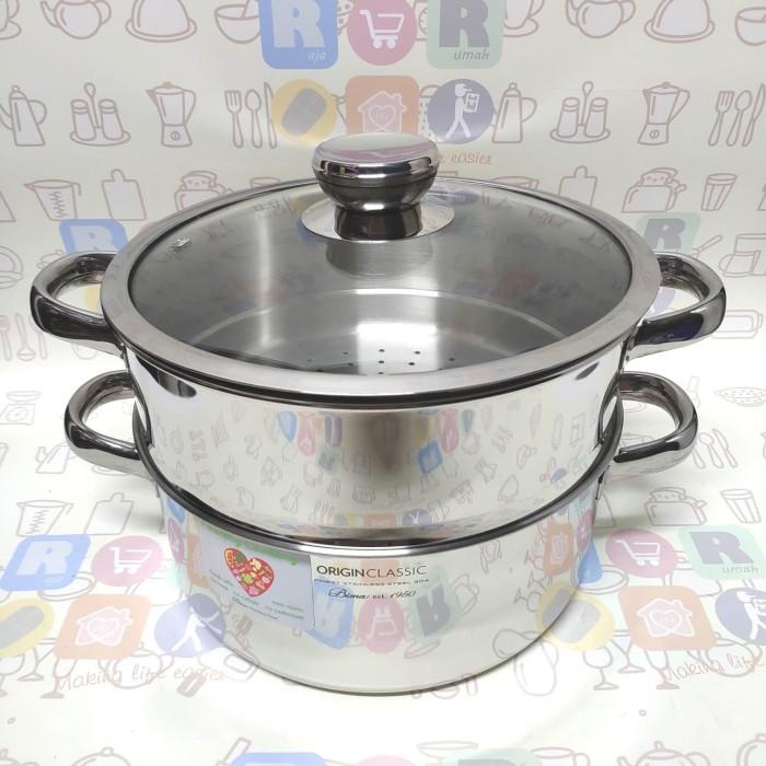 Panci Steamer Set Bima Origin Classic Glass Cover 24Cm B2001524