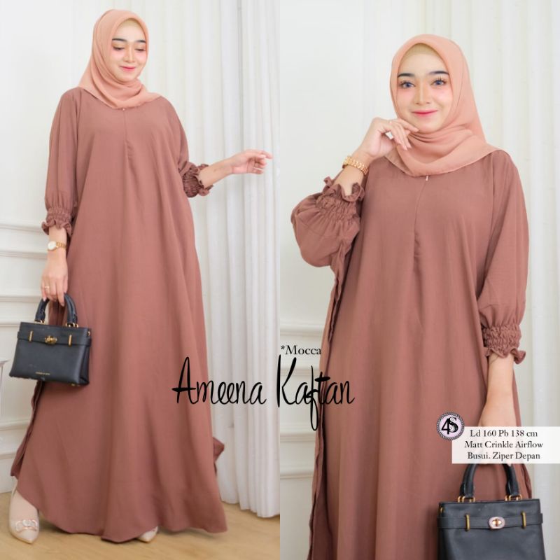 Kaftan Renda Mewah Kondangan - Gamis Tidiye Hitam Bahan Kaos Combed