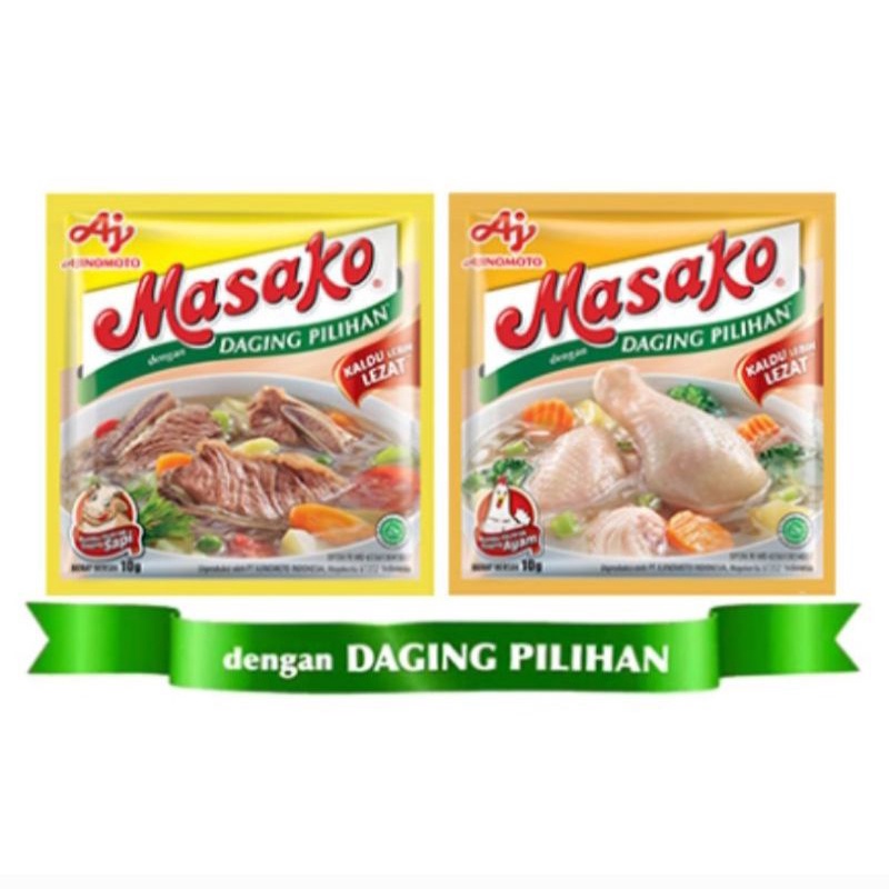 

Masako Bumbu Kaldu Ayam & Sapi 1 renceng 12's