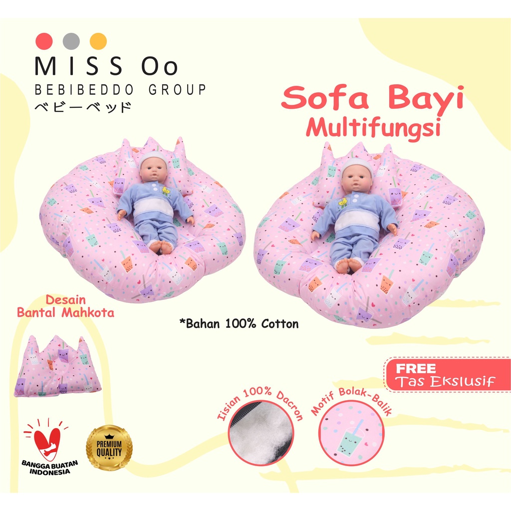 Sofa bayi / baby launger FREE bantal mahkota bayi dan tas