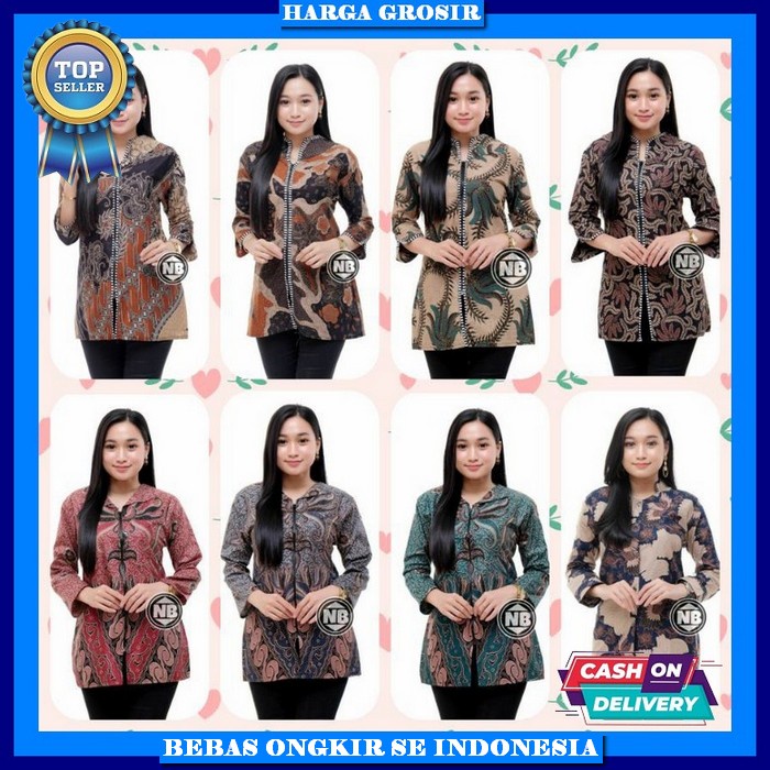 Baju Kondangan Bju Kerja Perempuan Blouse Dewasa Casual Atsan Cewek Formal Batik Model Terbaru Atasa