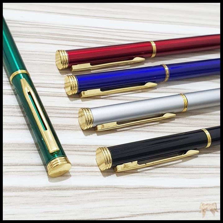 

Silver Pulpen 3 Kancing Emas / Pena Besi Metal Gift Souvenir Pen Gold