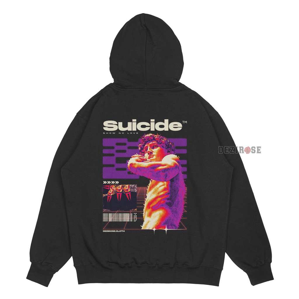 DEZIROSE Sweater Hoodie Suicide Pria &amp; Wanita Distro Fleece Tebal Premium Size M-XXL