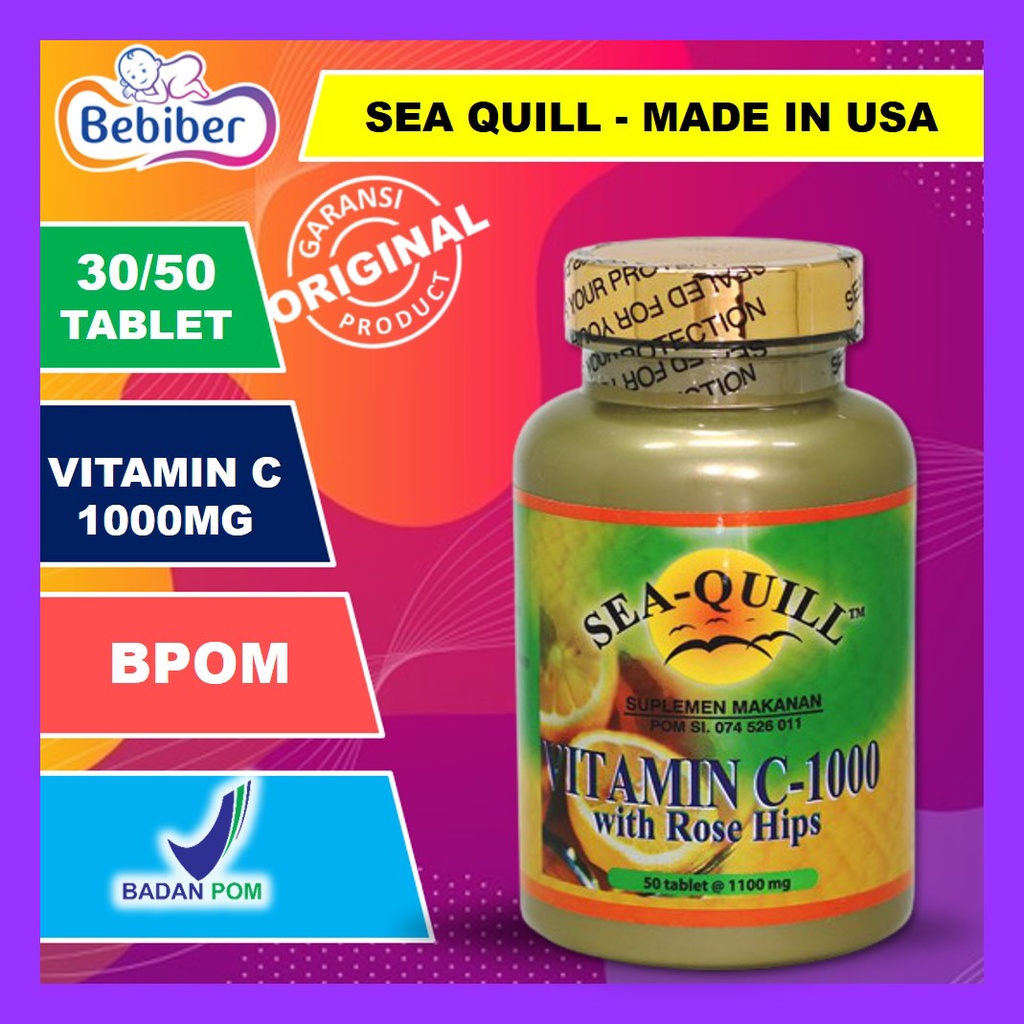 Jual SEAQUILL VITAMIN C 1000 ISI 30 TAB & 50 TAB / SEA QUILL