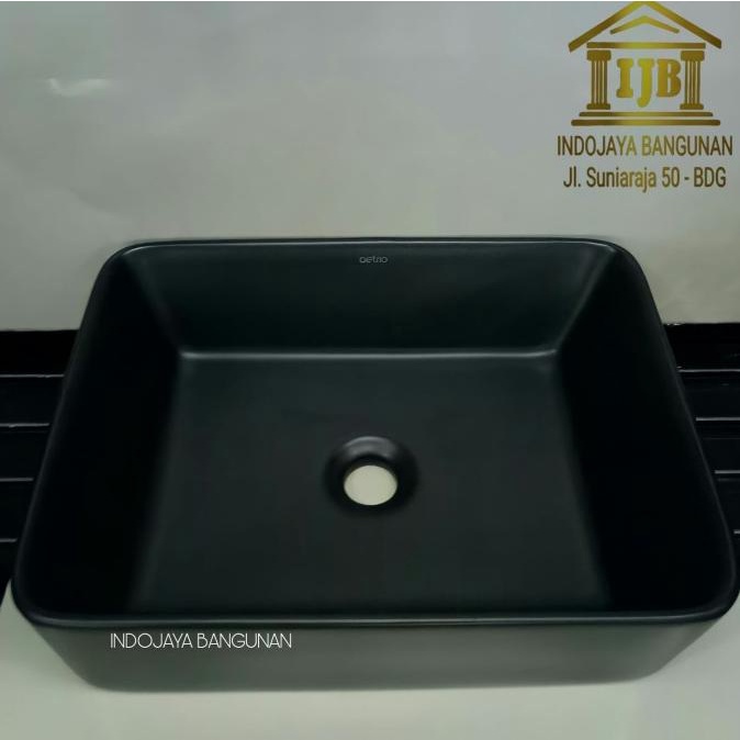 $$$$] Wastafel Keramik Hitam Bulat Kotak