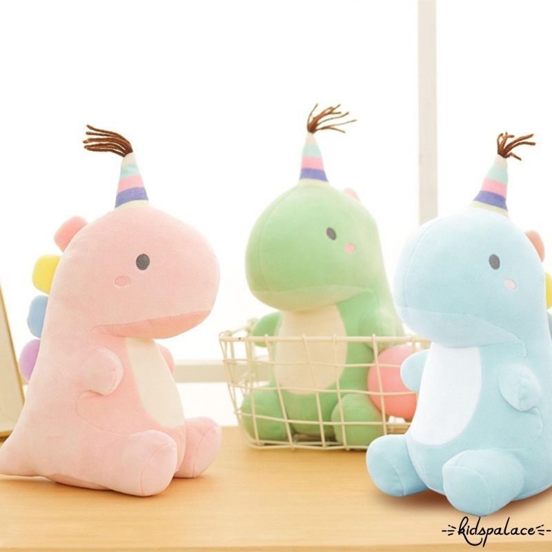 Boneka lucu Dinosaurus Topi Kerucut 35cm halus dan lembut