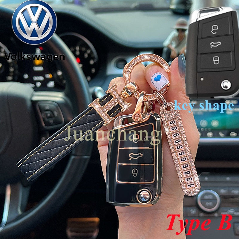 Casing Kunci Mobil Bahan TPU Untuk VW Volkswagen PoloTiguan Passat B5 B6 B7 Golf 4 5 6 MK6 Jetta Lavida VW Golf 7 Mk7 Seat Ibia