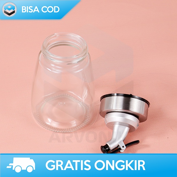 BOTOL PENYIMPANAN MINYAK OLIVE OIL BAHAN KACA 180ML LUBANG TUTUP BOTOL