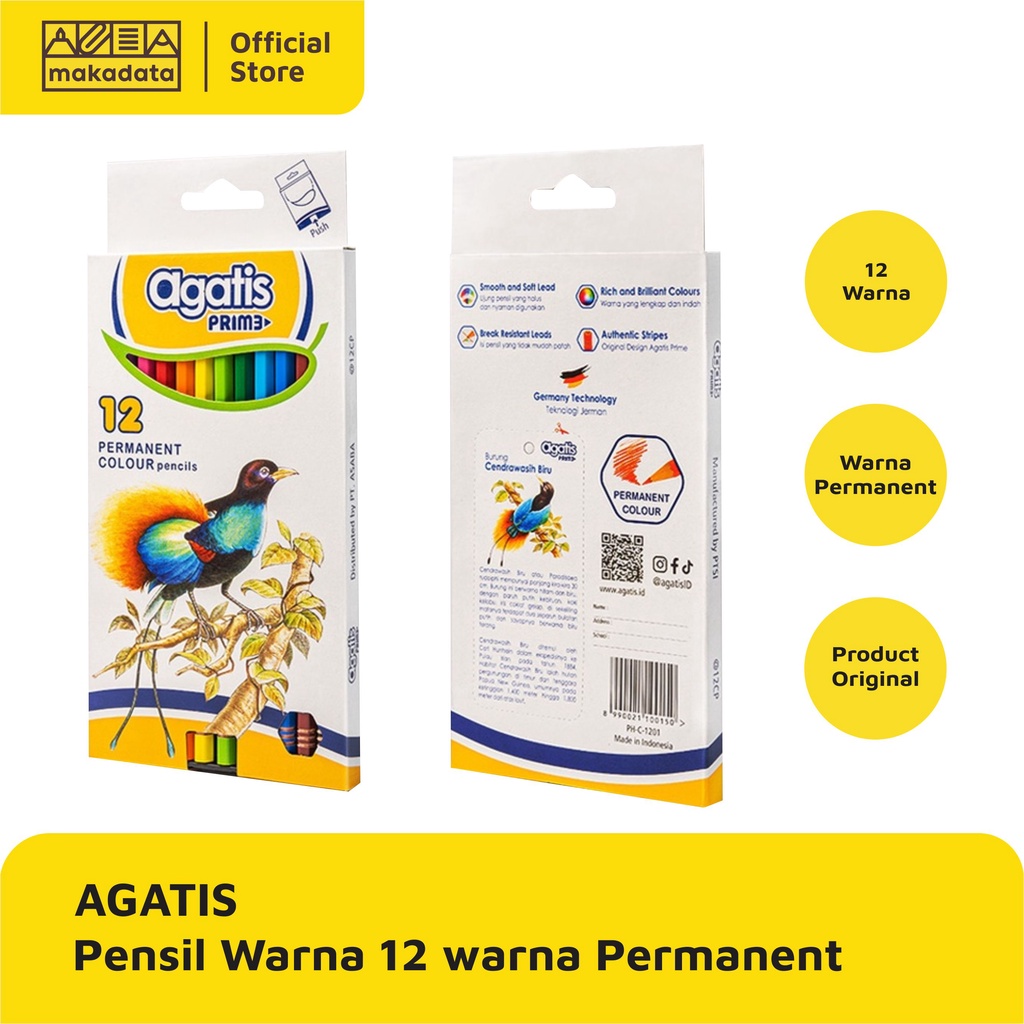 

COLOUR PENCIL / PENSIL WARNA AGATIS PRIME 12 WARNA PANJANG MURAH