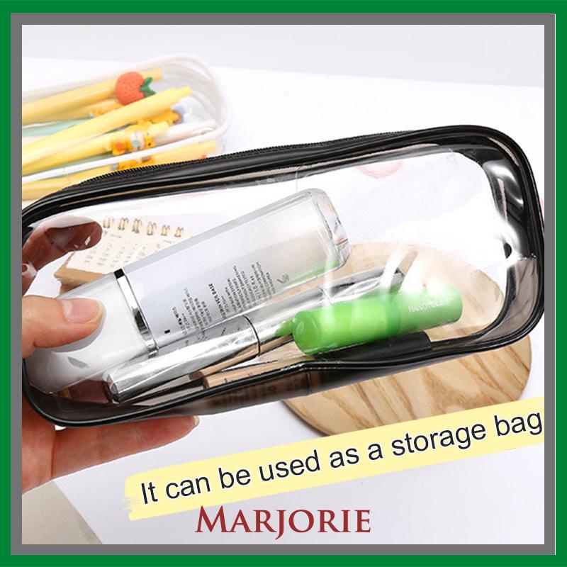 Decompression Primary Middle School Students Competition Rotating Pen Can Write Student Rotating PenTransparent PVC Student Stationery Zipper Pen Bag Travel Portable Toiletry Makeup Storage Bag-MJD