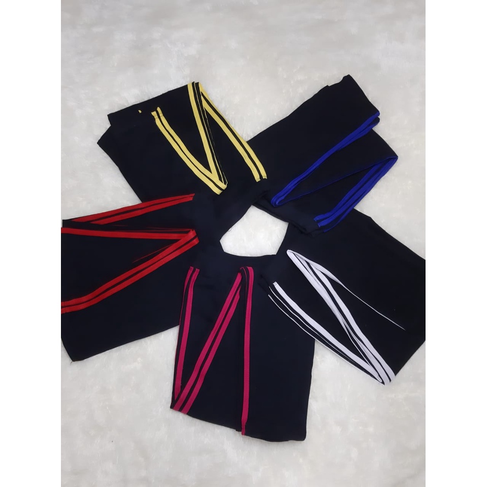 Legging Panjang List Korea Spandex Cotton || Legging List 2 Putih Warna Premium