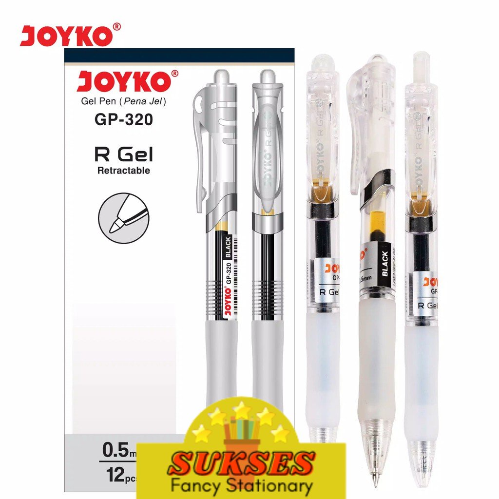 

Pulpen Gel / Bolpoin Gel Joyko GP-320 R Gel Retractable - 0.5 mm