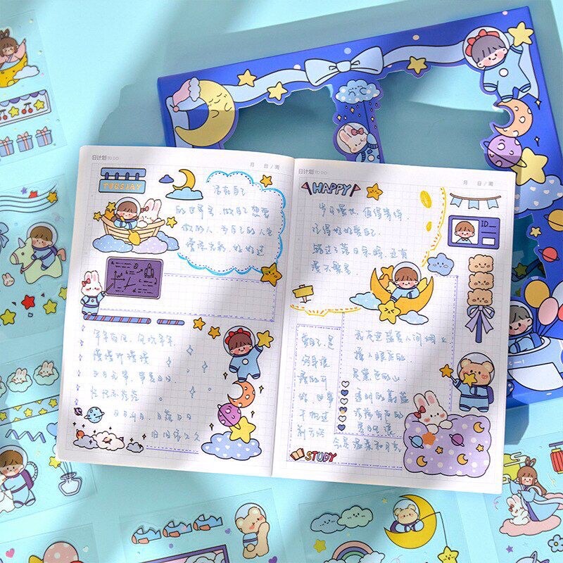 Stiker Motif Kartun Korea Lucu Anti Air Dekorasi Handbook Scrapbook DIY Stiker viral-3
