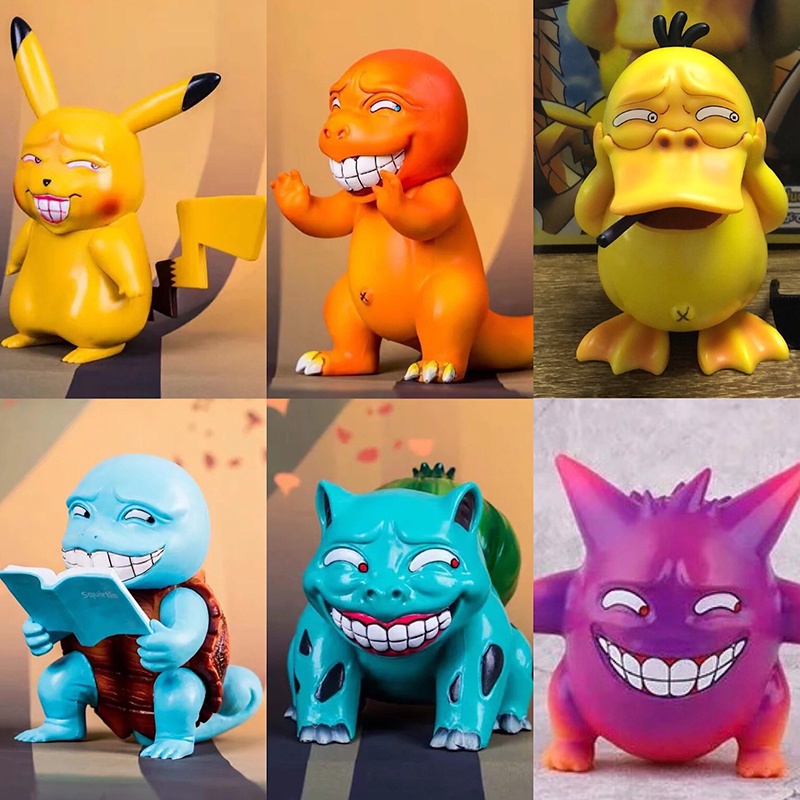 Mainan Action Figure Pokemon Pikachu Charmander Squirtle Genggui Bulbasaur Bahan PVC