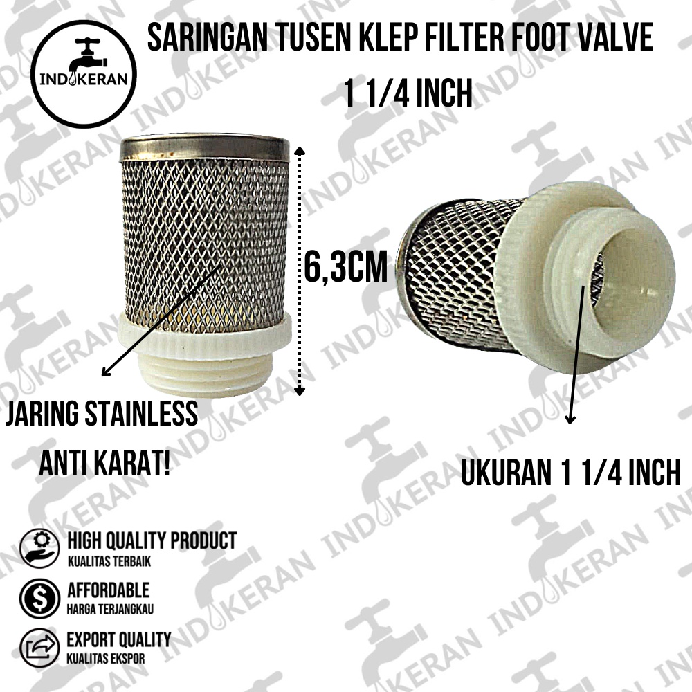 INDOKERAN - Saringan Tusen Klep Filter Foot Valve - 1 1/4 Inch