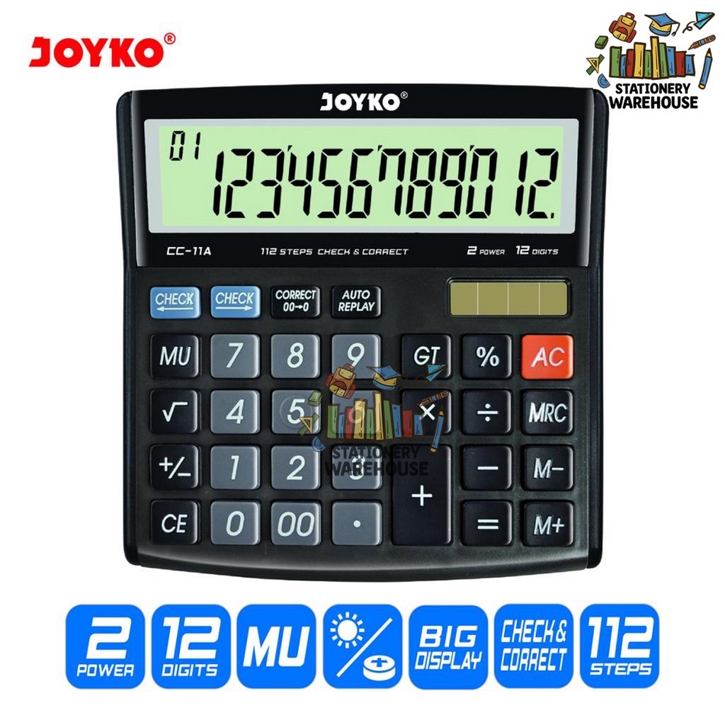 

Calculator Kalkulator Joyko CC-11A 12 Digits Check Correct