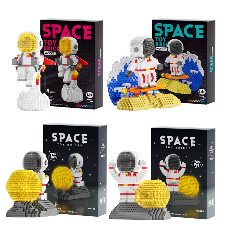 Nano Block Astronaut Model Diy Balok Mainan Anak Balok Susun Mainan Anak Perempuan