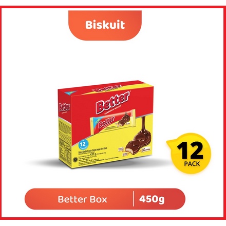 Better sandwich Biscuit 1 box isi 12 pcs | full coated Biscuit 3x lebih puas