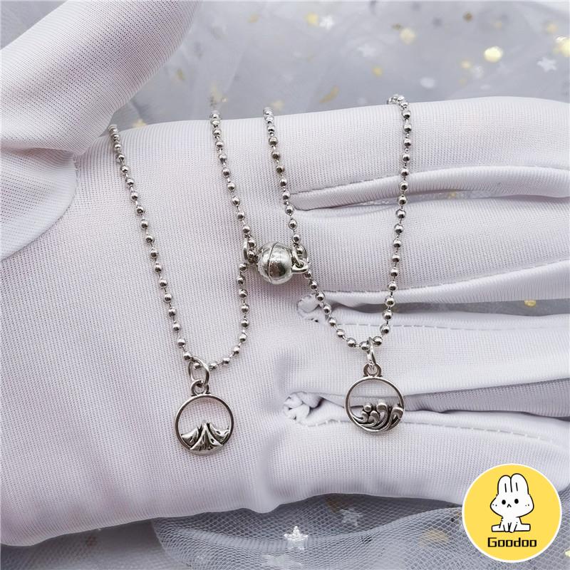 2 Pcs/set Fashion Satu Sama Lain Magnetik Pasangan Kalung Perhiasan Pria Dan Wanita Pasangan Hadiah Hari Valentine -Doo