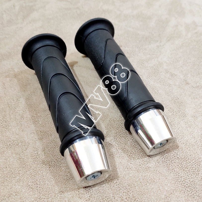 PROMO SEPASANG Grip + JALU CHROME /Handgrip Sarung Gas Honda Standar Beat Vario Scoopy PlusJalu Stan