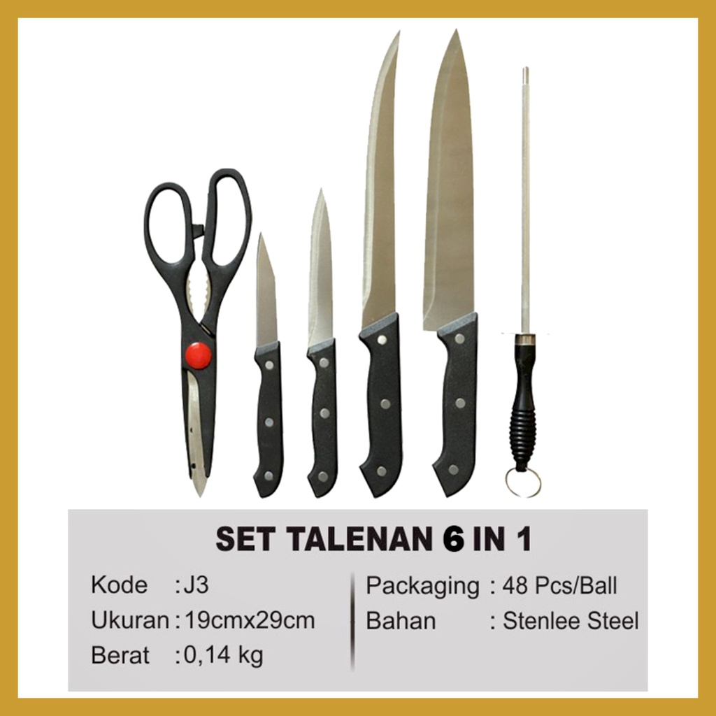 Pisau Set Talenan 7 In 1 Kitchen Knife Full Set Pisau Dapur Murah Pisau Talenan Gunting Dapur