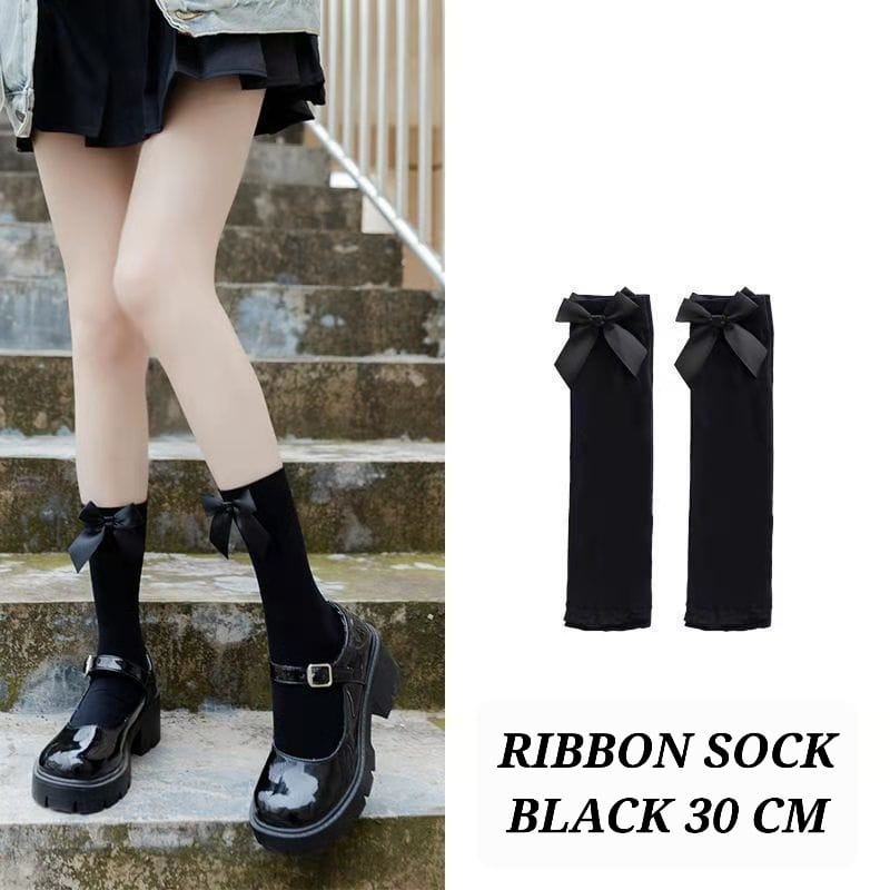 RIBBON SOCK KAOS KAKI ANAK REMAJA ALA KOREA FASHION IMPORT KPOP HIP HOP KAOS KAKI PANJANG