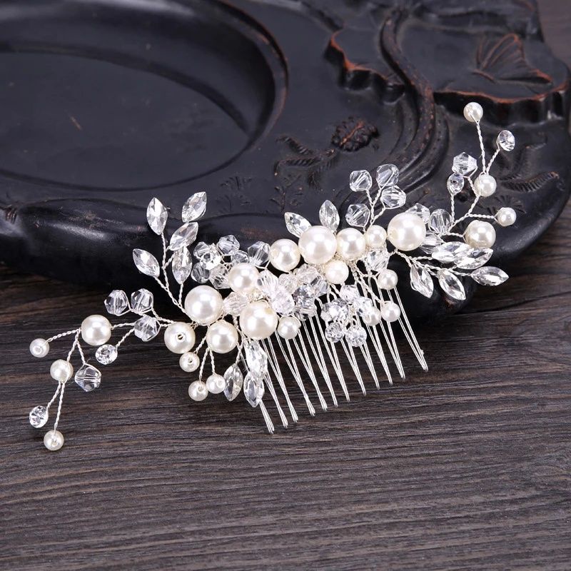 Sirkam rhinestone crystal pearls utk aksesoris rambut pengantin