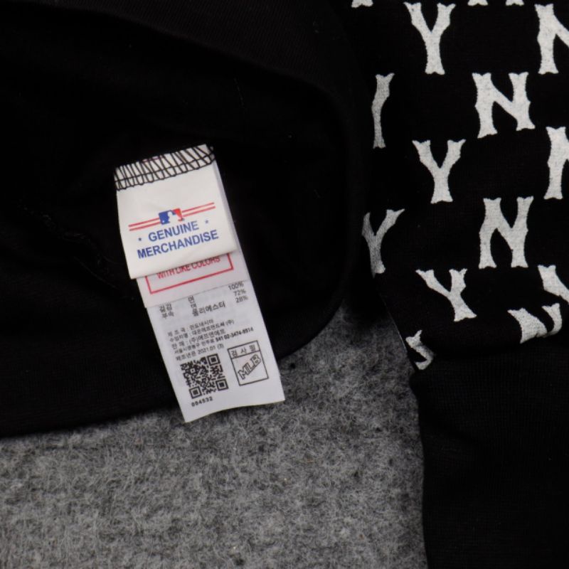 SWEATER HOODIE NY MLB FULL PRINT &amp; GRADASI NY HITAM AUTHENTIC FULLTAG &amp; LEBEL