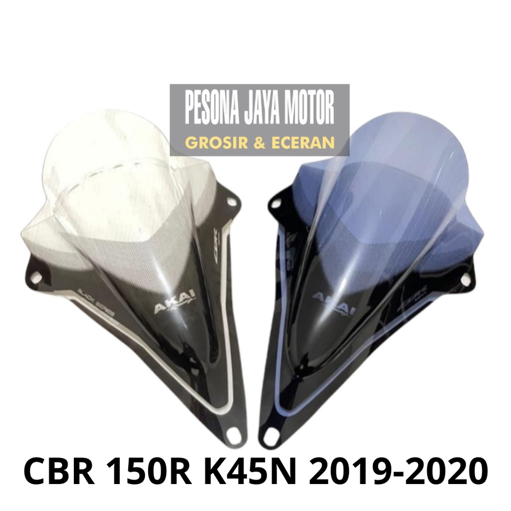 Visor Cbr 150r K45N Windshield Cbr 150r 2019-2020 Winshield Cbr 150r K45N 2019-2020 Akai Racing Blac