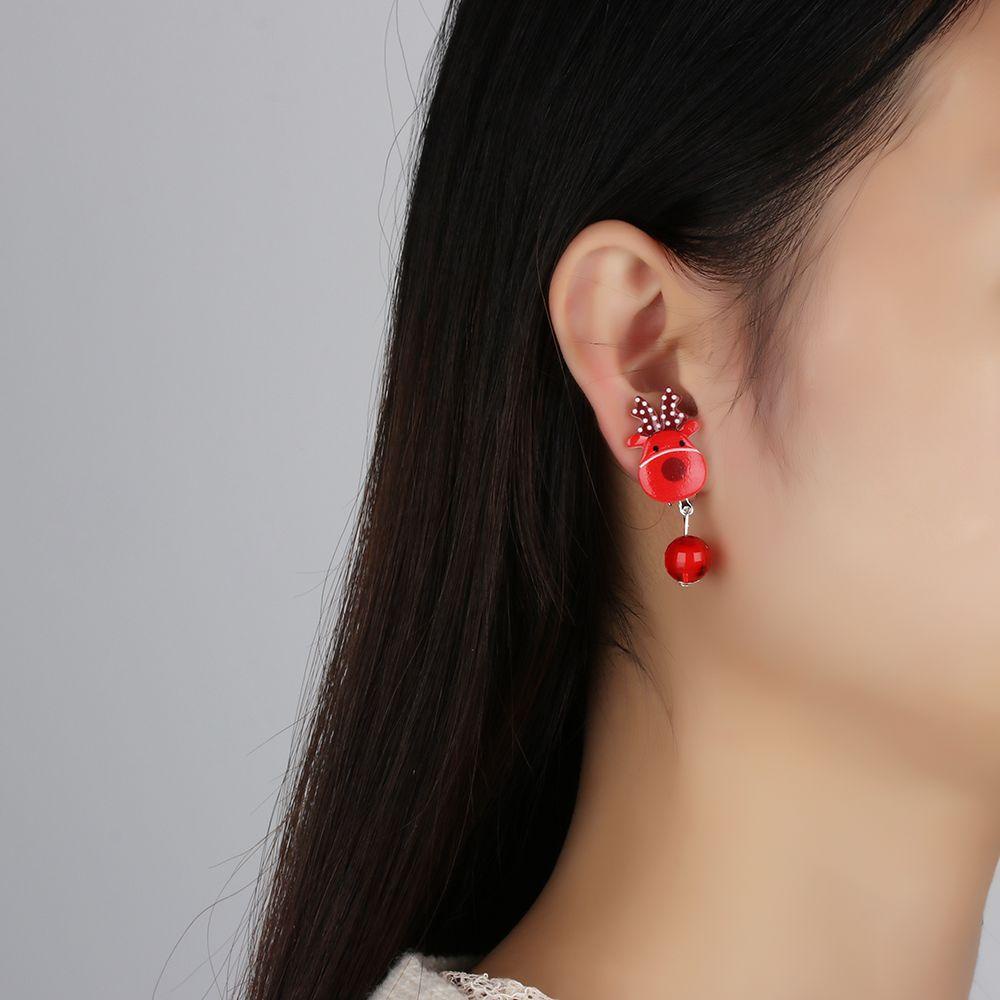 Lily 7pasang Klip Telinga Xmas Fashion Wanita Tanpa Tindik Santa Claus
