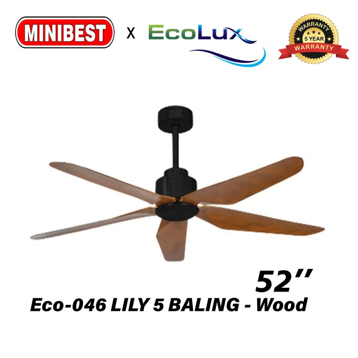 MB Kipas Angin Gantung plafon Ecolux Eco-046 LILY 5 BALING