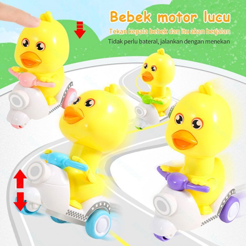 Mainan Anak Bayi Tekan Mainan Bentuk Bebek Sepeda Motor Vespa Bisa Untuk Hadiah Anak