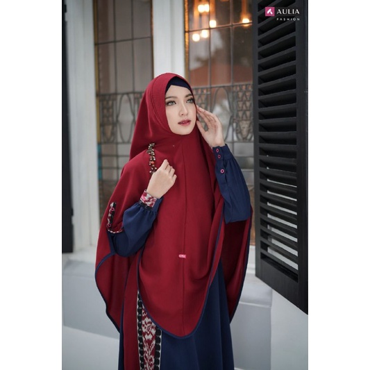SET GAMIS SULTAN 4 NAVY MAROON LURIK BY AULIA FASHION BAHAN FERANILA DAN TENUN BAJU BUSANA MUSLIM RA
