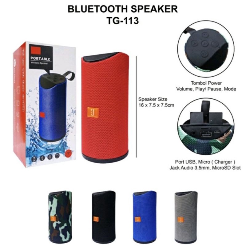 Speaker JBL Bluetooth TG113 Music Box Panjang BT TG-113 Wireless Portable Extra Bass