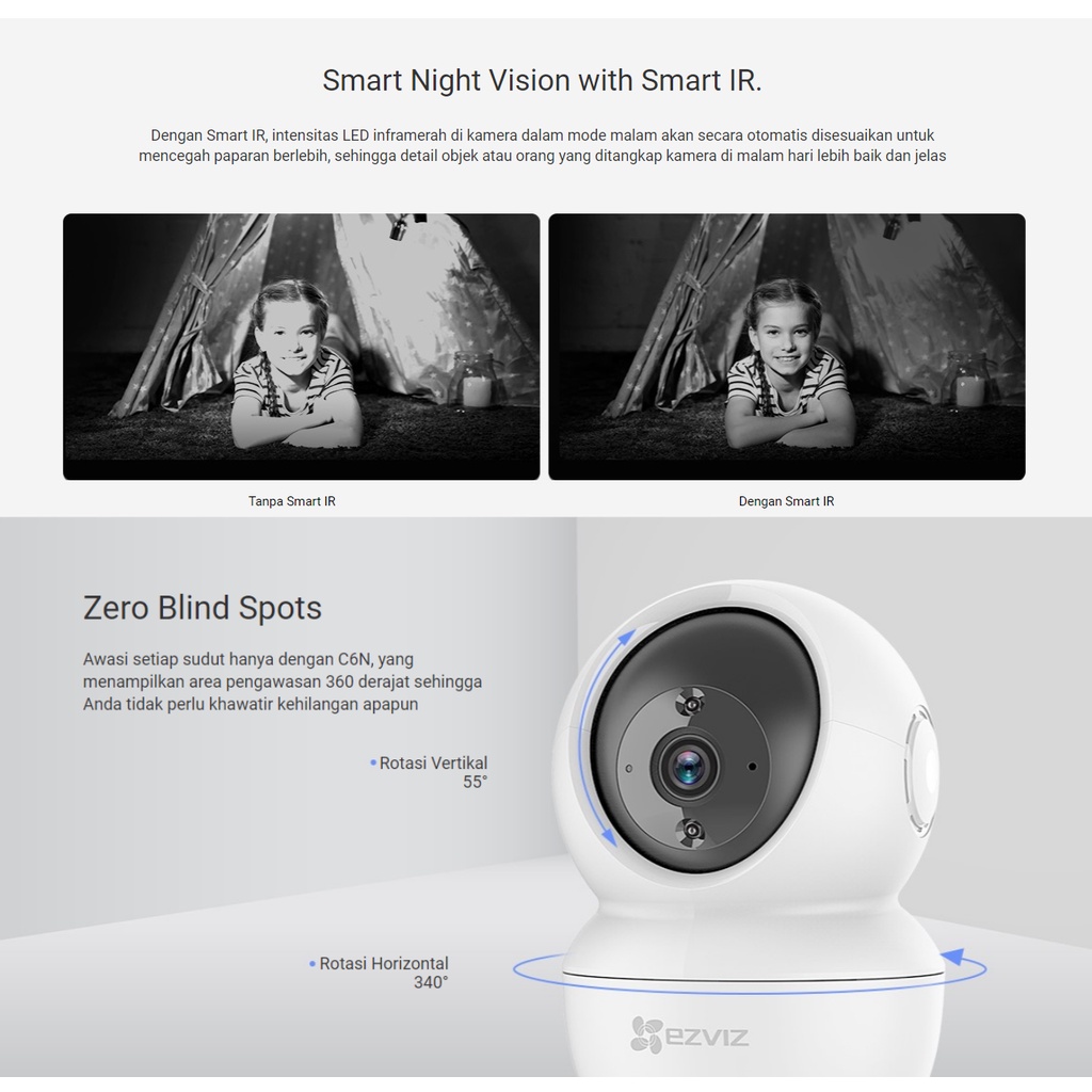 Ezviz C6N Smart IP Cam Wifi Pan Tilt Camera 1080p H265