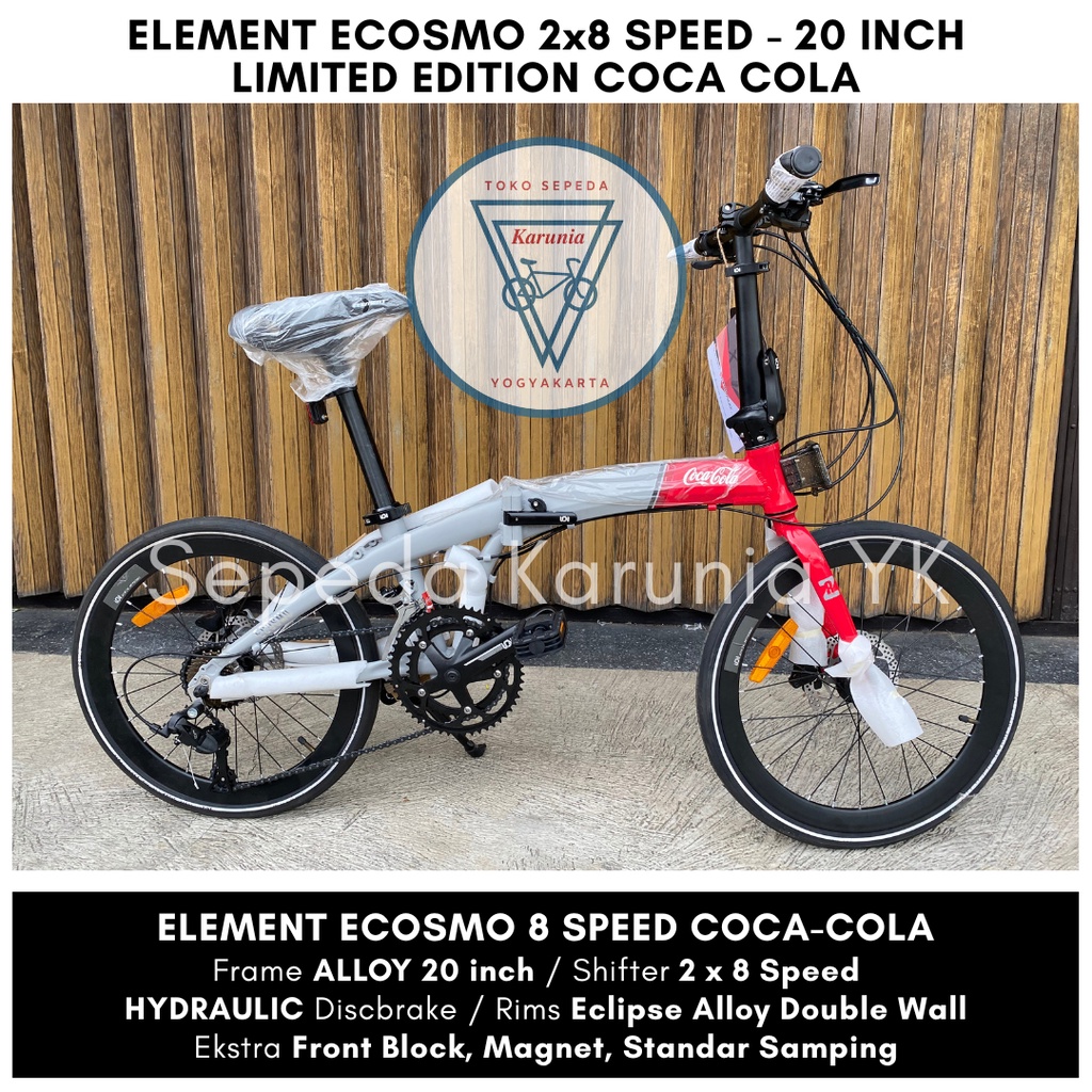 Sepeda Lipat Element Ecosmo Z8 Coca Cola 2x8 Speed - 20 inch