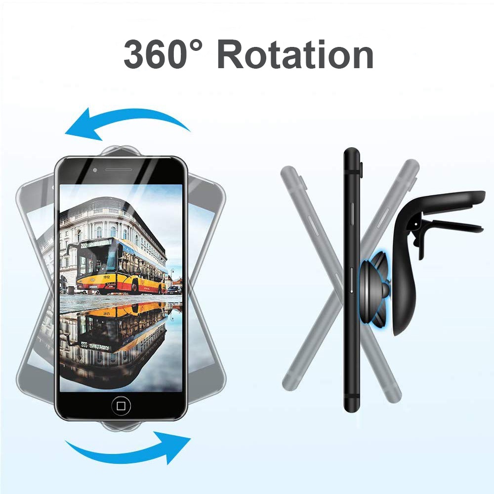 Bracket Klip Stand Mount Ac Mobil Metal Magnetik Rotasi 360 ° Holder Handphone Xiaomi / GPS Universal