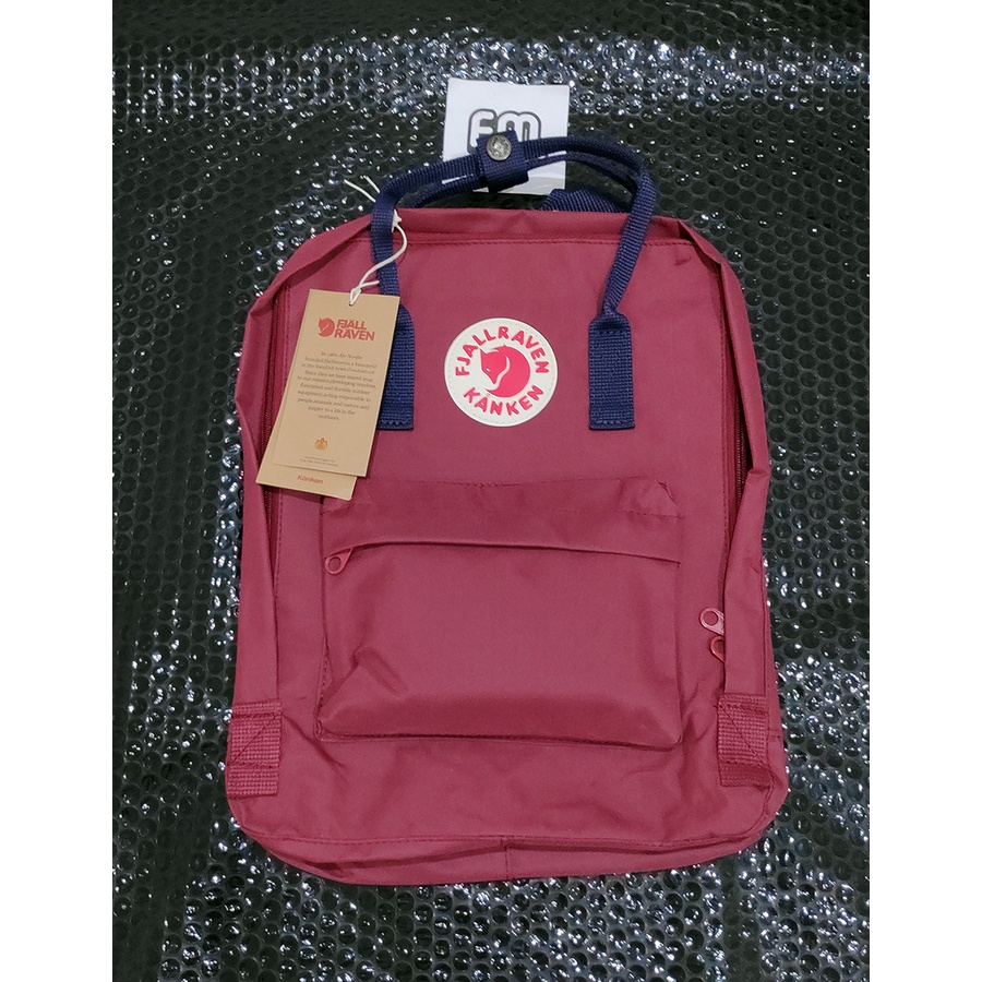 SALE Tas Ransel Kan Ken MEDIUM Polos Simple / Backpack Sekolah Wanita (READY GOSEND)-maroon navy