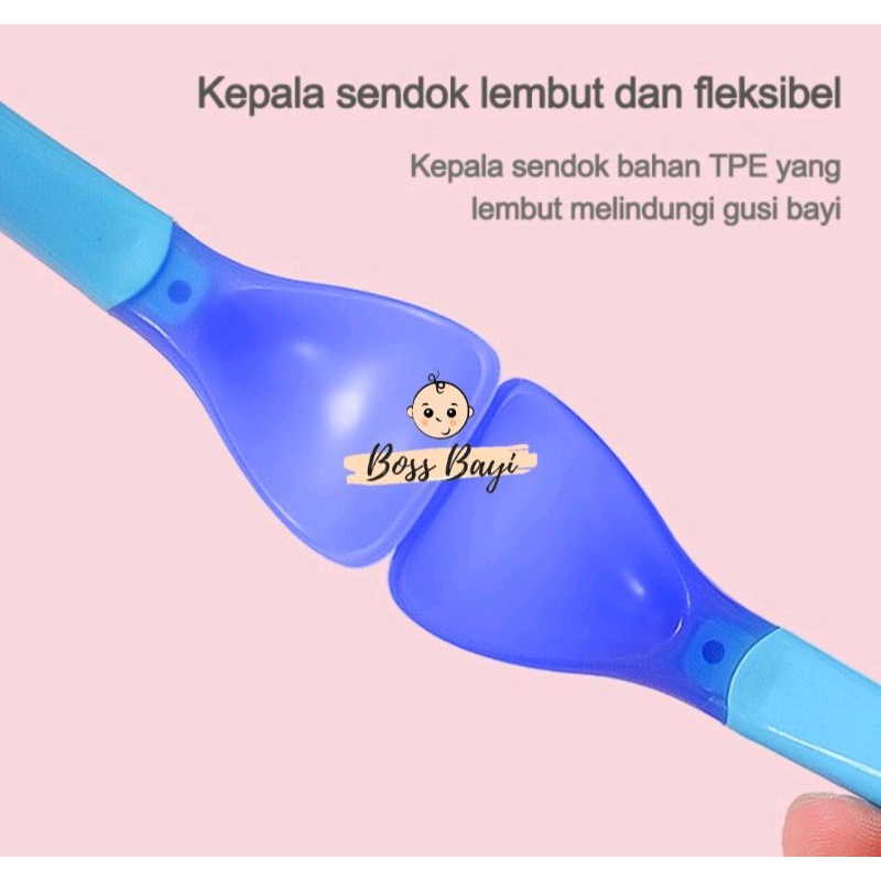 BOSS BAYI - Sendok Garpu Silikon Sensor Suhu