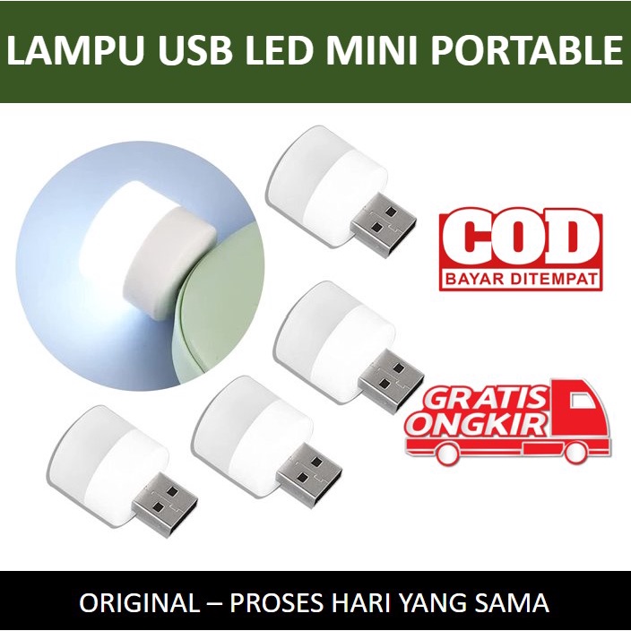 Lampu USB LED Mini Portable Emergency Light Lampu Tidur Kamar Malam Putih Kuning Lampu Emergensi