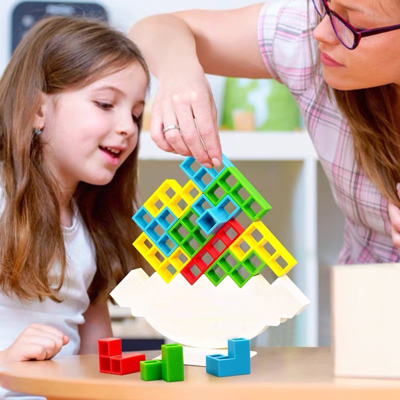 Mainan Edukasi Susun Balok Tetra Tower Tetris Balance Untuk Anak