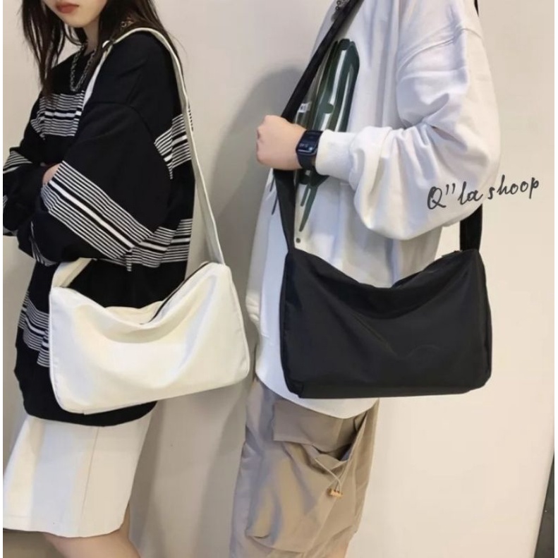 VIOR SLINGBAG TAS SELEMPANG BAHU KANVAS WANITA PRIA REMAJA POLOS KOREAN STYLE