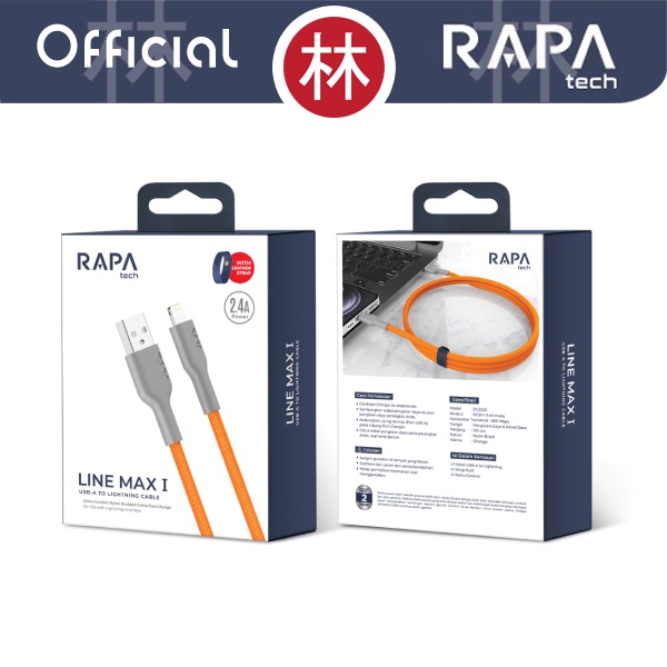RAPAtech DC2022 - LINE MAX I - USB-A to Lightning Cable 2.4A 120 cm