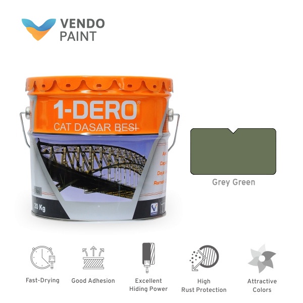 

Cat Dasar Meni Besi 1-Dero 20 kg Warna Grey Green