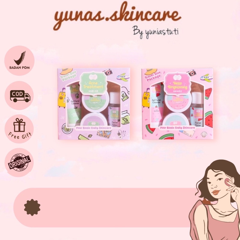 READY SIAP KIRIM Paket Skincare Yeppu-Yeppu By Kiyowo Travel Size BPOM Halal Paket Skincare Acne Tre