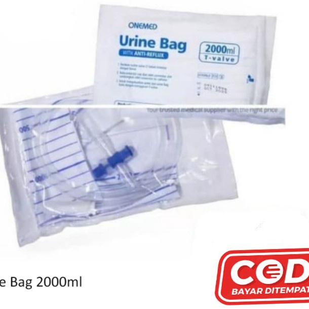 Urine Bag 2000ml T Valve Kantong Kencing Urine Onemed